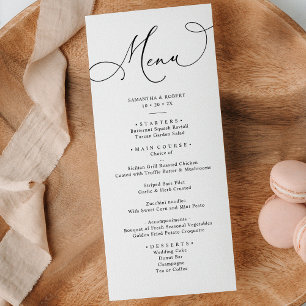 Menú simple neutro de cena Boda Rubor
