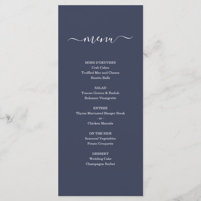 Menú simple para Boda u otra ocasión especial (Anverso)