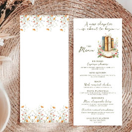 Menú Simple y moderna Watercolor Storybook Bridal Showe