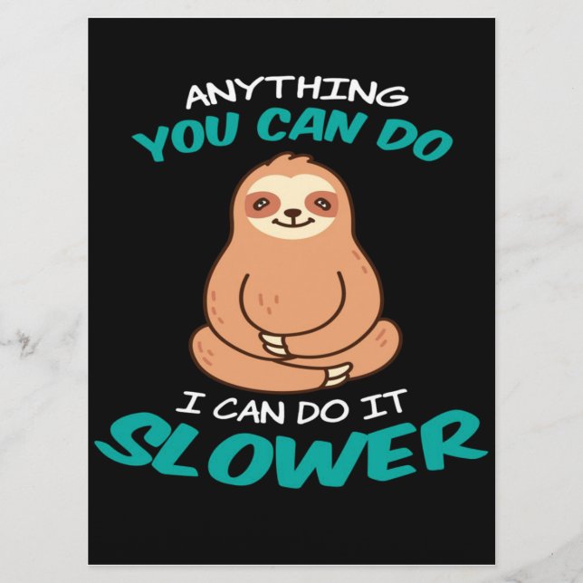 Menú Sloth Lover  Cute Sloth Canvas (Anverso)