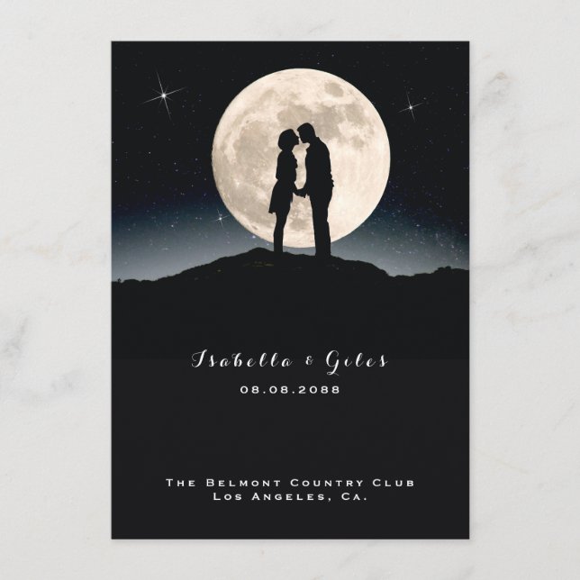 Menú Sobre la luna y el Boda nocturno estrellado (Anverso)