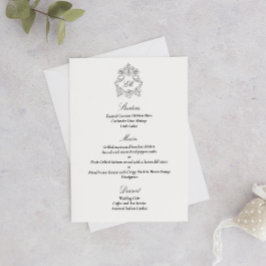 Menú Sofisticado guión clásico negro y blanco