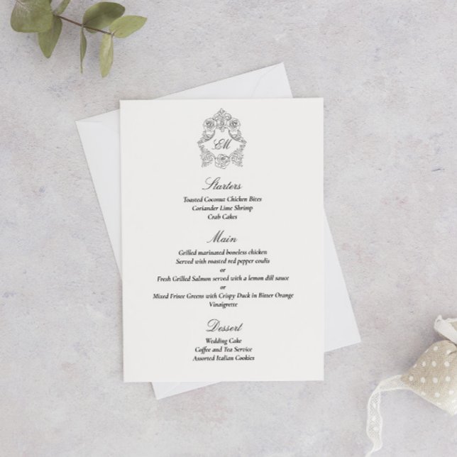 Menú Sofisticado guión clásico negro y blanco (Subido por el creador)