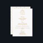 Menú Sofisticado Relieve metalizado clásico Faux Gold R<br><div class="desc">Este diseño forma parte de una suite de diseño de papel de boda rococó diseñada con ilustraciones de adorno barroco botánico. En esta colección encontrará monogramas románticos de escudo, coronas botánicas y fuentes caligráficas de inspiración victoriana. Espero que este antiguo diseño clásico le sirva para celebrar a un boda elegante...</div>