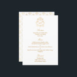 Menú Sofisticado Relieve metalizado clásico Faux Gold R<br><div class="desc">Este diseño forma parte de una suite de diseño de papel de boda rococó diseñada con ilustraciones de adorno barroco botánico. En esta colección encontrará monogramas románticos de escudo, coronas botánicas y fuentes caligráficas de inspiración victoriana. Espero que este antiguo diseño clásico le sirva para celebrar a un boda elegante...</div>