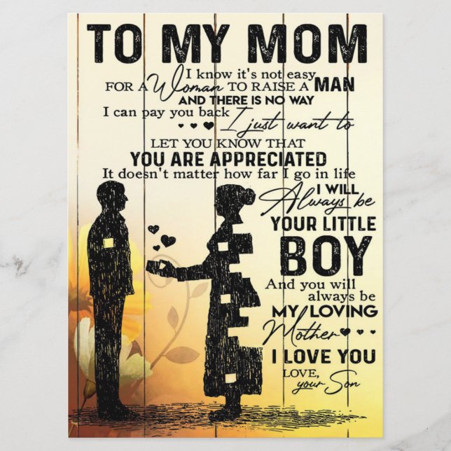 Menú Son To My Mom Present | Cute Gift for Mommy (Anverso)
