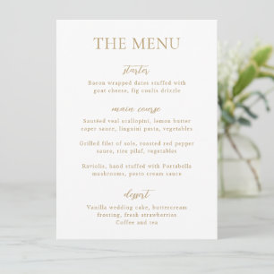 Menú Sophia Gold Modern Boda