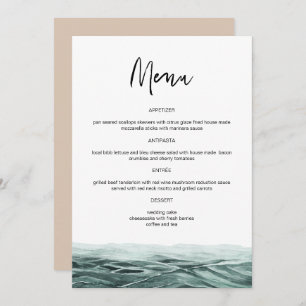 Menú SOPHIA Tropical Beach Palm Tree Boda Cena Hombres