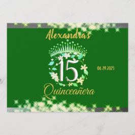 Menú Sparkling Emerald Green Quinceañera Español