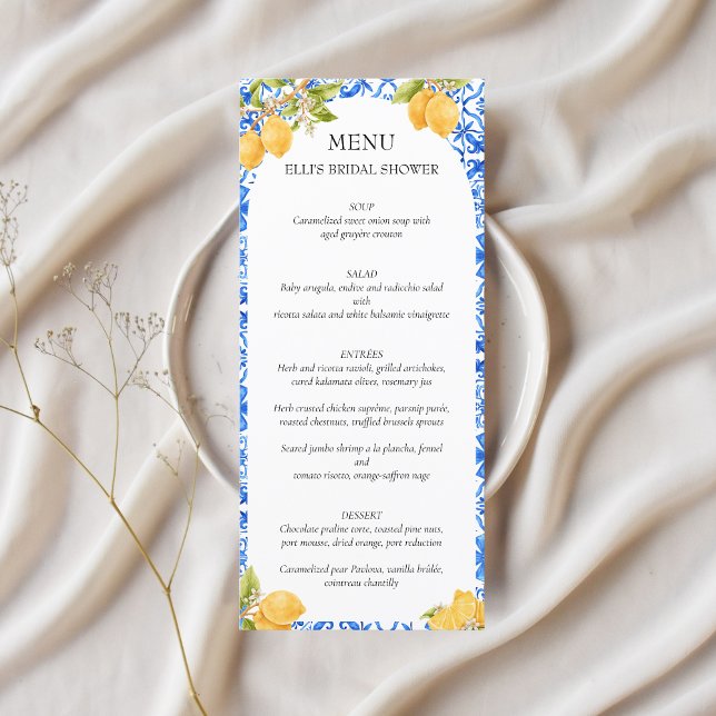 Menú Squeeze Principal | Brigada limón de mosaicos medi (She found her main squeeze bridal shower menu)
