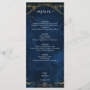 Menú Starry Night Romance Boda