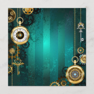 Menú Steampunk Jewelry Watch sobre un fondo verde