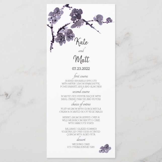 Menú Sumie de ciruela (Anverso)