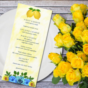 Menú Sunny Lemon Floral Boda