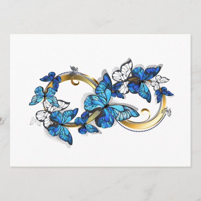 Menú Symbol Infinity of Blue Morpho Butterflies (Anverso)