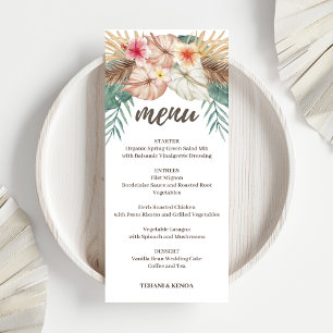 Menú Tahiti Boda Floral de la Isla Tropical