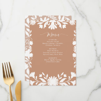 Menú Talavera mexicana Boho Barro Bridal