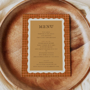 Menú Tarta de calabaza de acuarela Cena de Acción de Gr