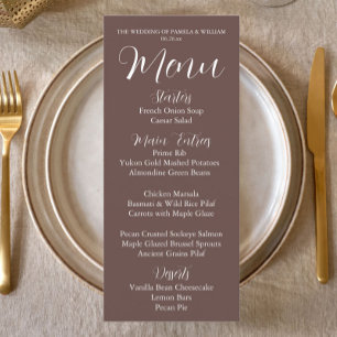 Menú Taupe Estilo sencillo Boda Cena