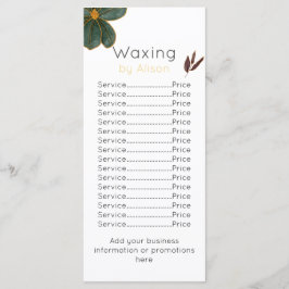 Menú Técnico de lavado/estético verde azulado de marrón