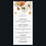 Menú Tema de caída rusa<br><div class="desc">Calabazas de otoño rústicas y menús de cena de follaje otoñal</div>