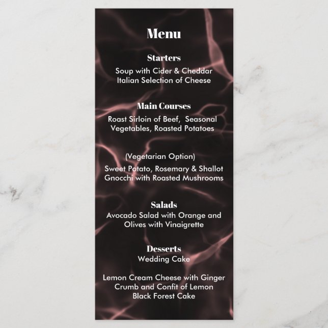 Menú Tema de los Marcados Rosa y Negro (Anverso)