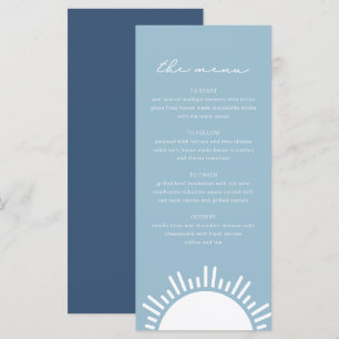 Menú temático OCEANSIDE Dusty Light Blue Sun Ocean