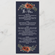 Terracota Boho Floral Azul Marino
