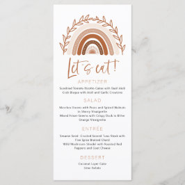 Menú Terracota de tonos apagados, menú arcoiris bo