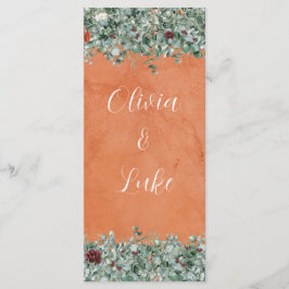 Menú Terracotta Eucalyptus Burgundy Orange Floral