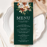 Menú Terracotta Floral Flor silvestre Esmeralda Verde B<br><div class="desc">Carta elegante con hermosas flores silvestres rústicas y tipografía moderna.</div>