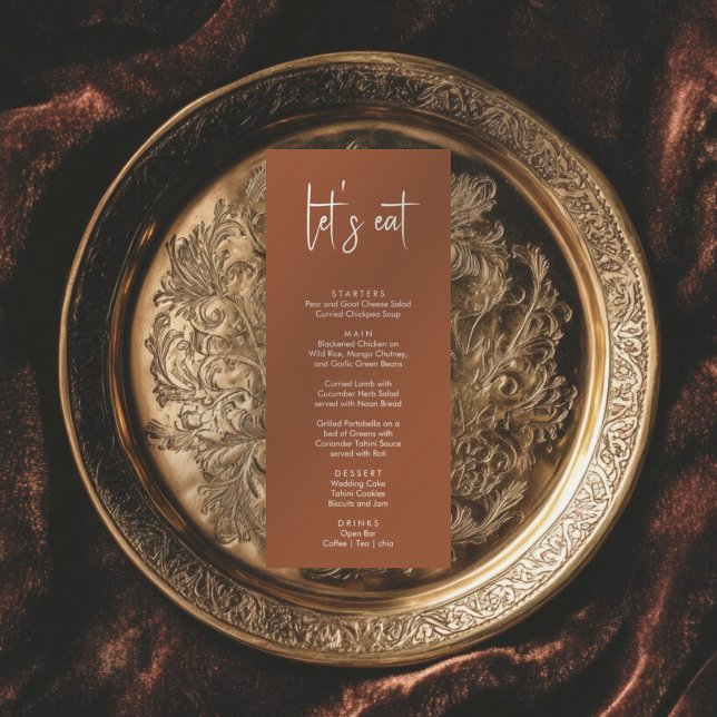 Menú Terraza minimalista elegante simple boda moderno (Subido por el creador)