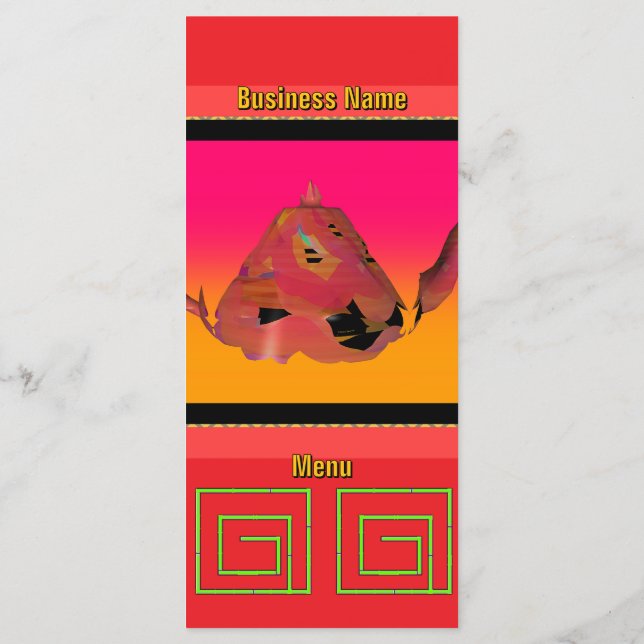 Menú Tetera Geo Bamboo Maze Rojo para Proveedor de Serv (Reverso)