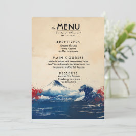 Menú + texto encantador Armonía japonesa con Fuji