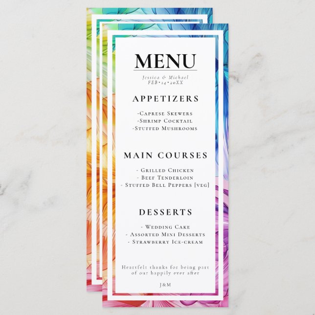 MENU + texto encantador Ethereal Bloom (Anverso / Reverso)