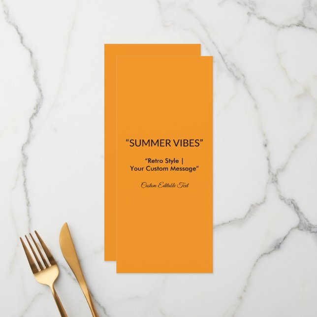 Menú Textura Naranja Retro – Arte de Vibraciones Verani (Anverso/Reverso In Situ)
