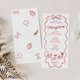 Menú That's Amore Red Doodle Frame Bridal Shower