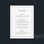 Menú Timeless Black and White Guest Name Wedding<br><div class="desc">Elegant wedding menu featuring a simple design with serif and script fonts inside of a border.  Use the template to add the name of each guest and skip the place cards.</div>