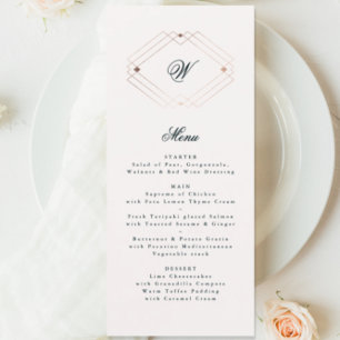 Menú Tipografía caligráfica Monograma Boda de Decoro do