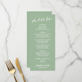 Menú Tipografía contemporánea simple y elegante Verde S