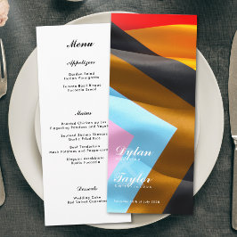 Menú Tipografía de bandera de orgullo boda blanca cena 