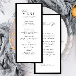 Menú Tipografía de Bodas de Escritura Simple y Elegante