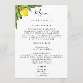 Menú Tipografía de moda Limón de acuarela rústica