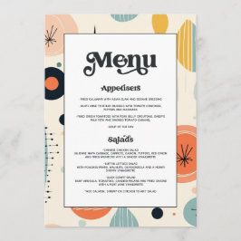 Menú Tipografía Negrita Patrón Vintage Retro Boda