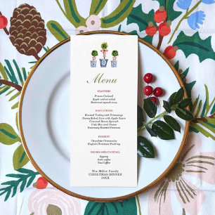 Menú Topiary Boxwood con cena de Navidades del arco roj
