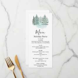 Menú Trendy Greenery Elegant Winter Holiday Party
