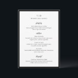 Menú Trisha Boda moderno negro y blanco<br><div class="desc">Menús bodas modernos con un diseño limpio con fuentes serif y script.</div>