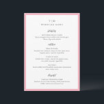 Menú Trisha Boda moderno rosado<br><div class="desc">Menús bodas modernos con un diseño limpio con fuentes serif y script.</div>