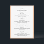 Menú Trisha Peach Moderno Boda<br><div class="desc">Menús bodas modernos con un diseño limpio con fuentes serif y script.</div>