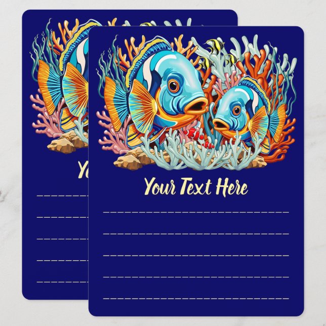 Menú Tropical Fish Colorful Summer Vibes (Anverso / Reverso)